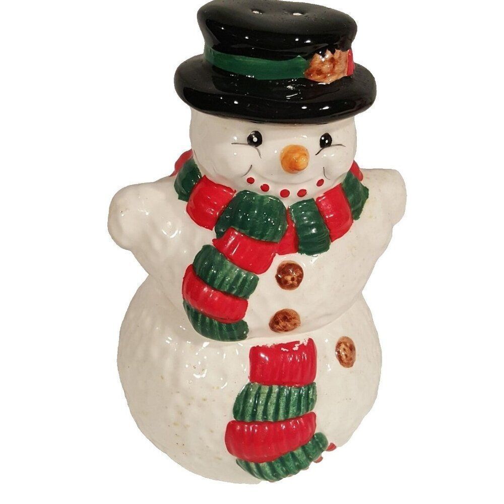 The Cellar Macy's Christmas Snowman Salt & Pepper Shakers Handpainted Style PL11
